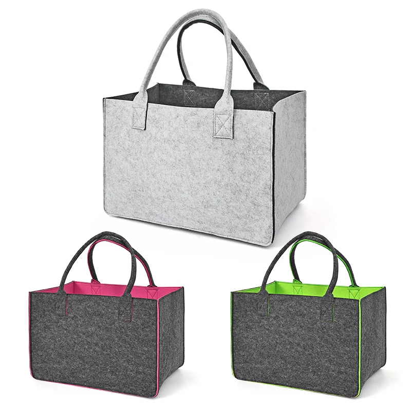 Фетровая сумка большая емкость складная женская для игрушек книг дров