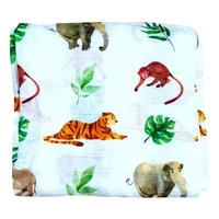 digital printing swaddle wrap bamboocotton muslin baby blanket bedding bath towels newborn babies receiving blanket for kids
