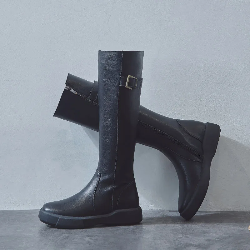 DRKANOL 2022 женские длинные сапоги ручной работы в стиле ретро зимние теплые до