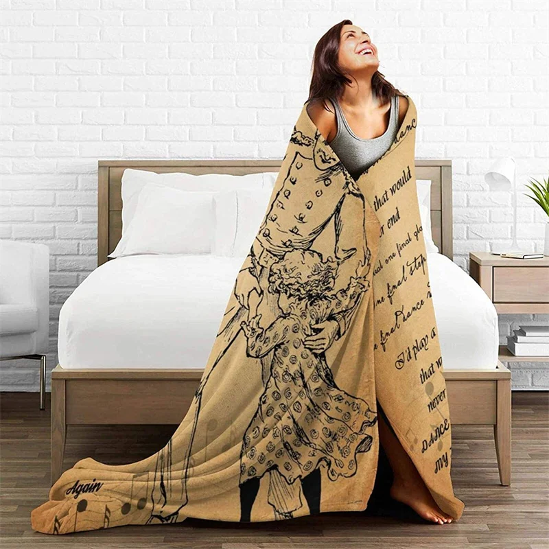 

Dance With Father Soft Plush Gift Flannel Microfiber Fleece Bedspread Sherpa 3D-Printed Blanket Couch Bedroom Decorative