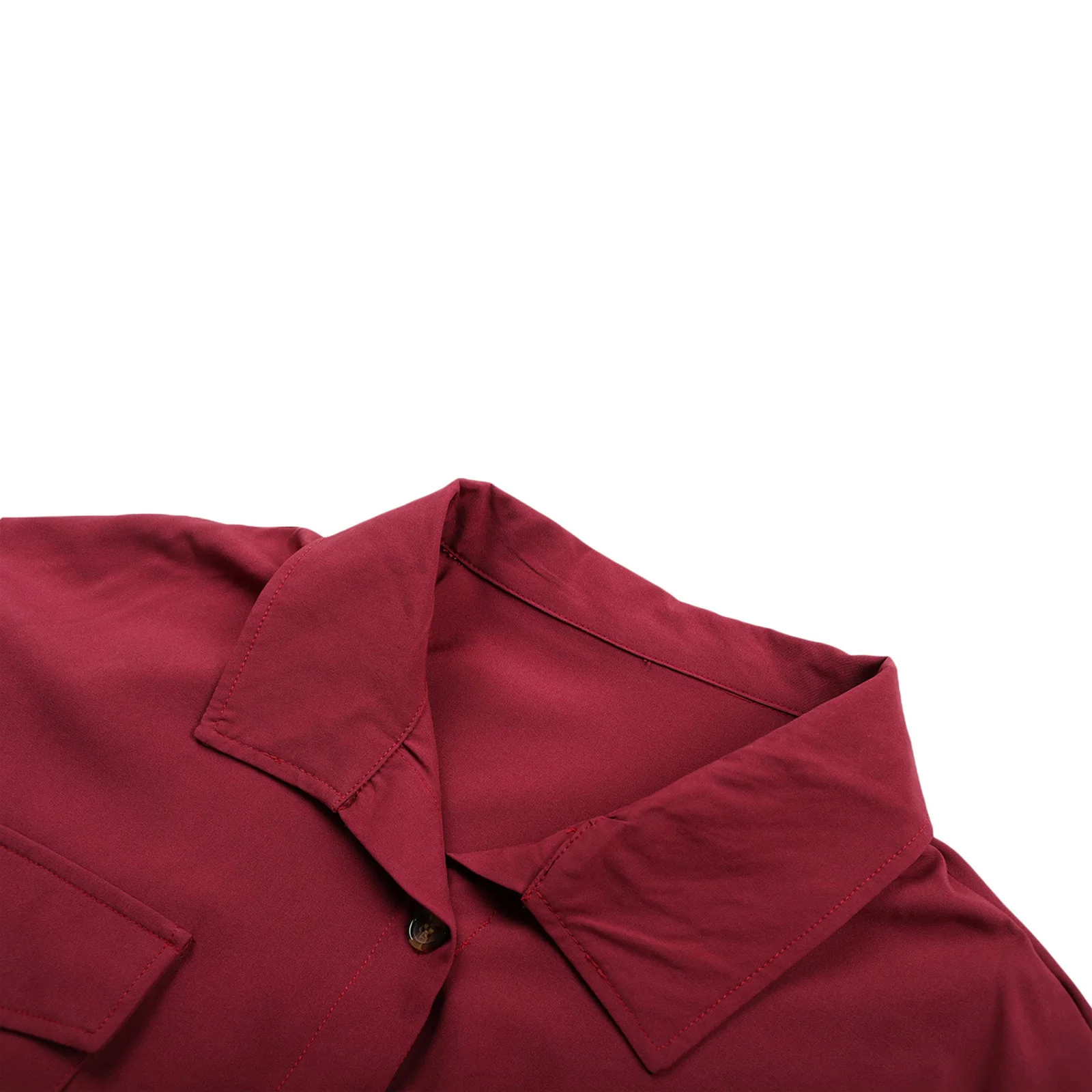 

Women's Sexy Long Sleeve T-shirt Female Girl's Solid Color V-neck Tops Casual Slim Button Waist Belt Clothing for Spring Fall