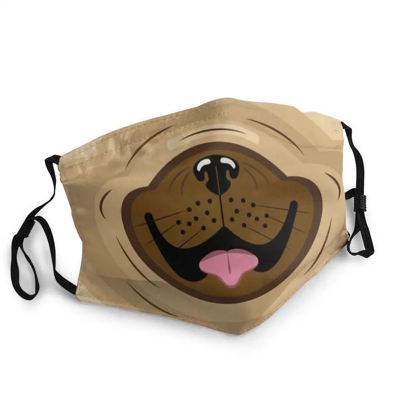 

Смешные мопса лицевая маска для взрослых; Очаровательные дышащие с принтом «Щенок» маска Для мужчин против дымки пыли защитный респиратор ...