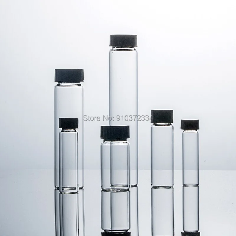 Flacone di reagente da laboratorio in vetro trasparente da 2mL-60mL flaconcini di medicina trasparente piccoli per esperimenti chimici