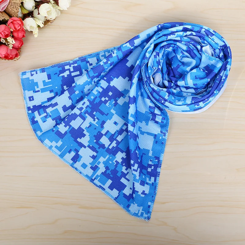 

Fashion Printed Camouflage Cold Towel Quick-drying Fast Cold Outdoor Sports Towel Cold Sense Swim Towel Fitness Accessory