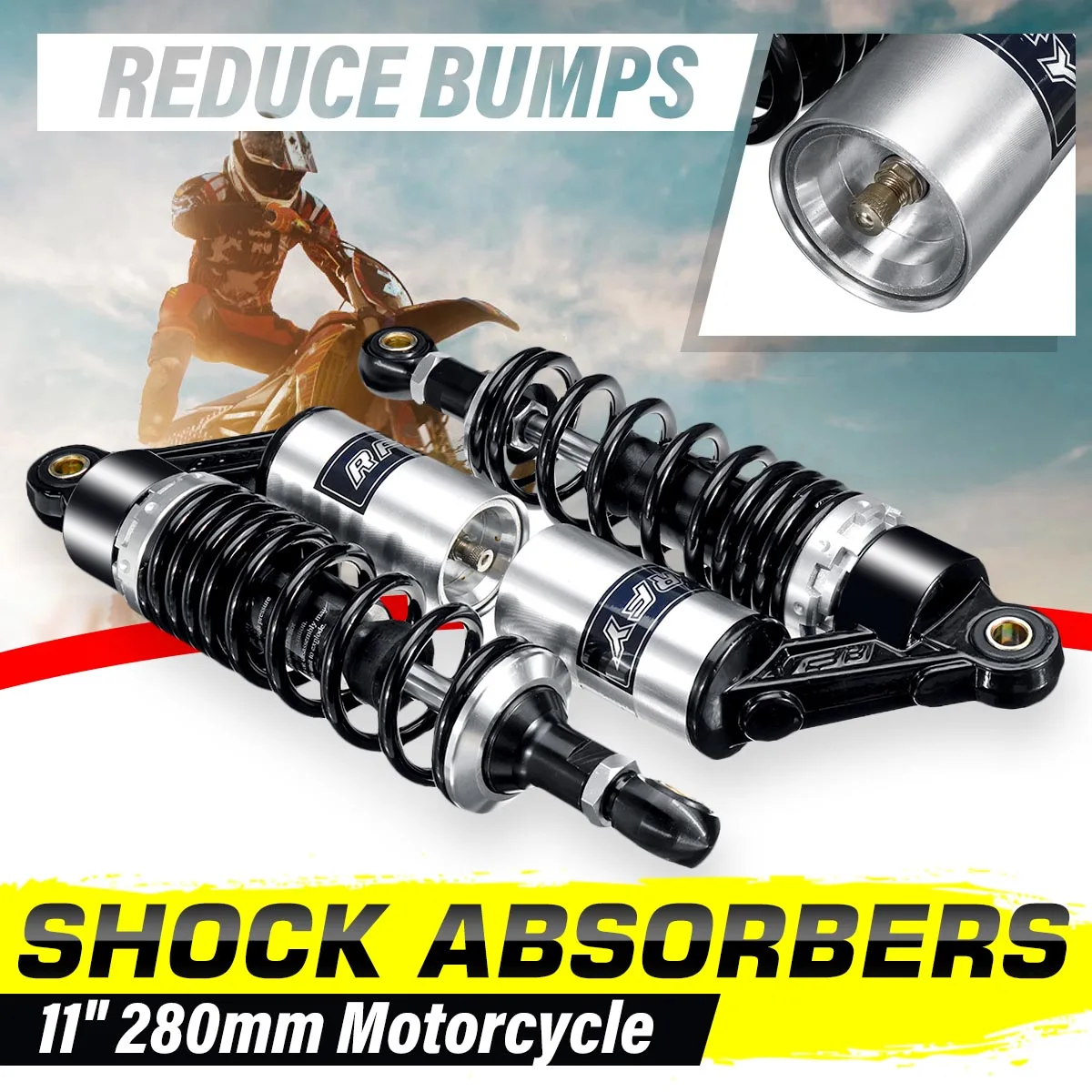 

320mm 12.5" Motorcycle Round Air Shock Absorber Rear Suspension For Honda/Yamaha/Suzuki Scooter ATV Quad