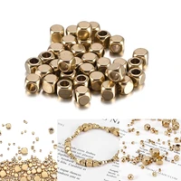 30 100pcs metal 2mm 6mm cube square shape solid brass nepal beads square beads links for diy crafts jewelry making accessories