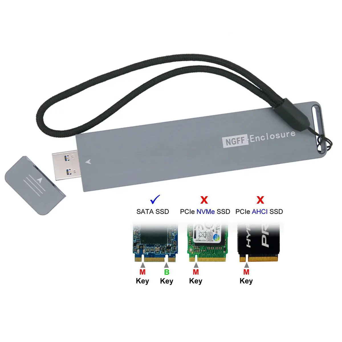 Внешний адаптер Jimier USB 3 0 для NGFF M2 B/M-key SSD |