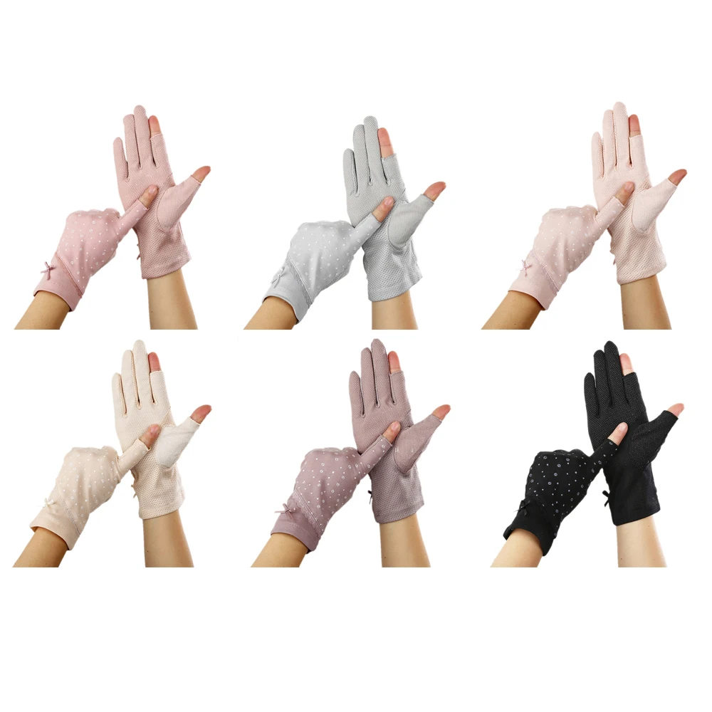 Перчатки женские для вождения без пальцев эластичные солнцезащитные