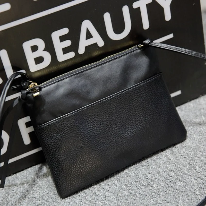 Женский клатч простые черные кожаные сумки через плечо маленькие