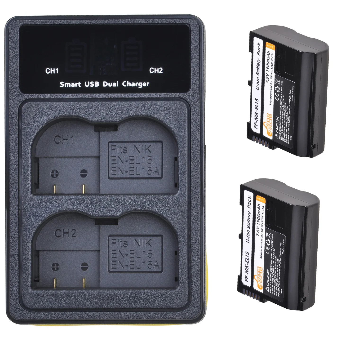 2 шт. EN EL15 RU ENEL15 EL15A Батарейки + ЖК дисплей Dual USB Зарядное устройство для Nikon D600 D610 D600E