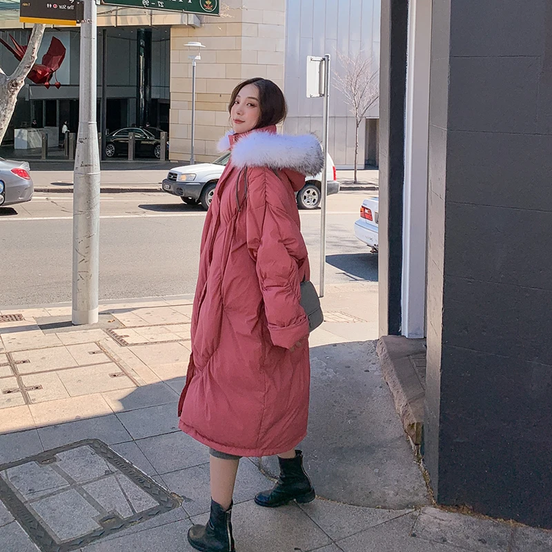 

Winter 2020 female Jacket Big Pockets Fur Hooded Long Parkas Coat New Fashion Thick Warm Loose Casual Oversized Women jacket M29