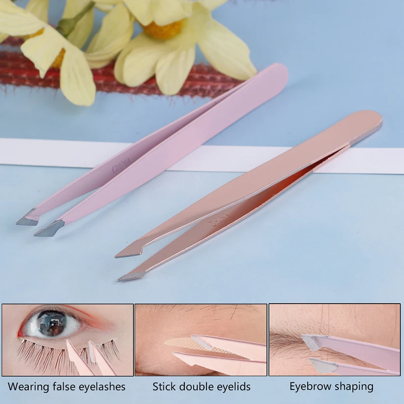 

Нержавеющая сталь Наклонный пинцет для бровей Уход за лицом триммер для удаления волос