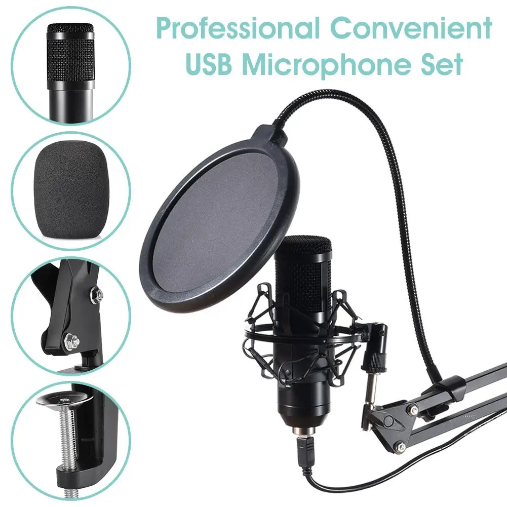 

Профессиональный набор микрофонов USB, микрофон для ПК, комплект микрофона конденсатора 192 кГц/24 бит для игр, записи, трансляций, студийных ТВ-...