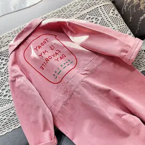 Children Clothing Jumpsuit 2020 Autumn New Cute Girls Casual Letter Tooling Denim Baby Kids Clothes  in USA (United States)