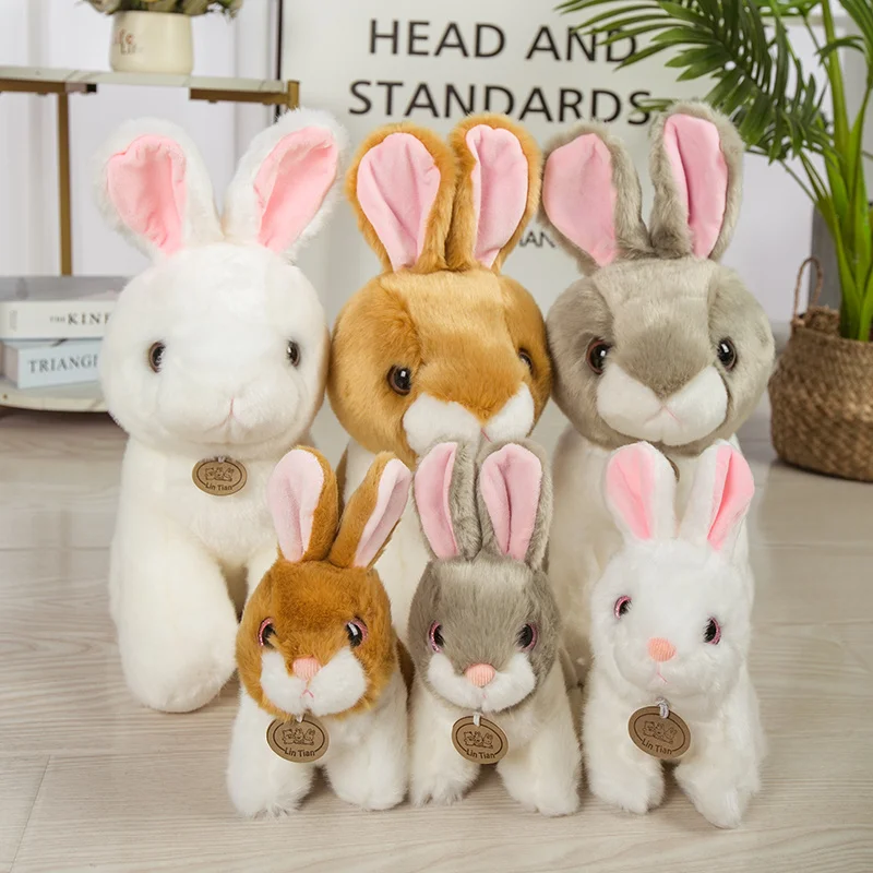 

Real Lifelike Rabbit Toys Plush Stuffered Dolls Simulation Rabbit Boys Girls Gifts Big Eyes