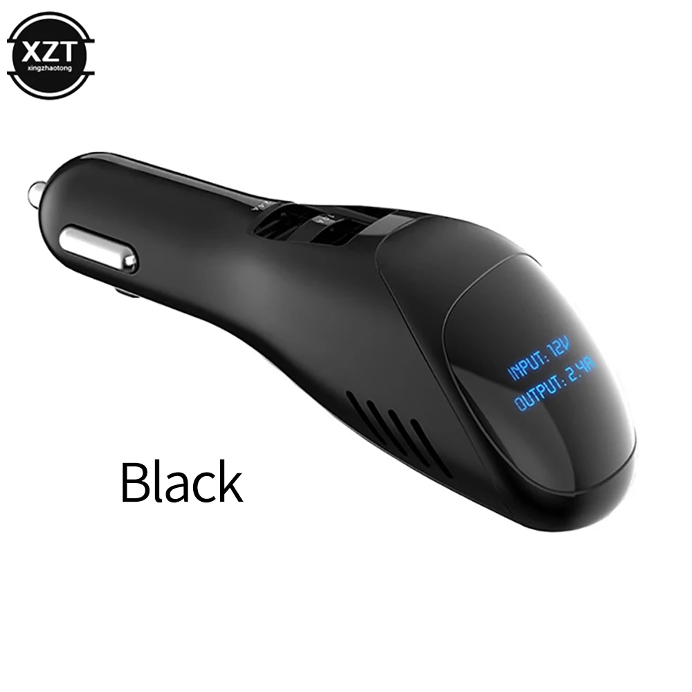Car Air Purifier 12V 24V Negative Ions Cleaner Ionizer Freshener Auto Mist Dual USB Fast Charger HD Digital Display | Автомобили и