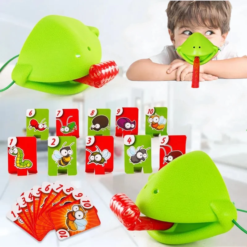 

NEW Chameleon Lizard Mask Wagging Tongue Lick Cards Board Game for Children Family Party Toys Novelty Funny Desktop Game Toys
