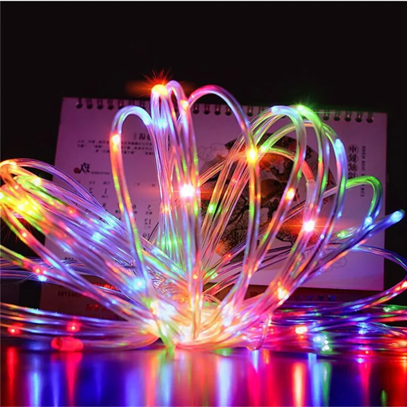 Неоновая Светодиодная трубчатая лампа на солнечной батарее водонепроницаемая