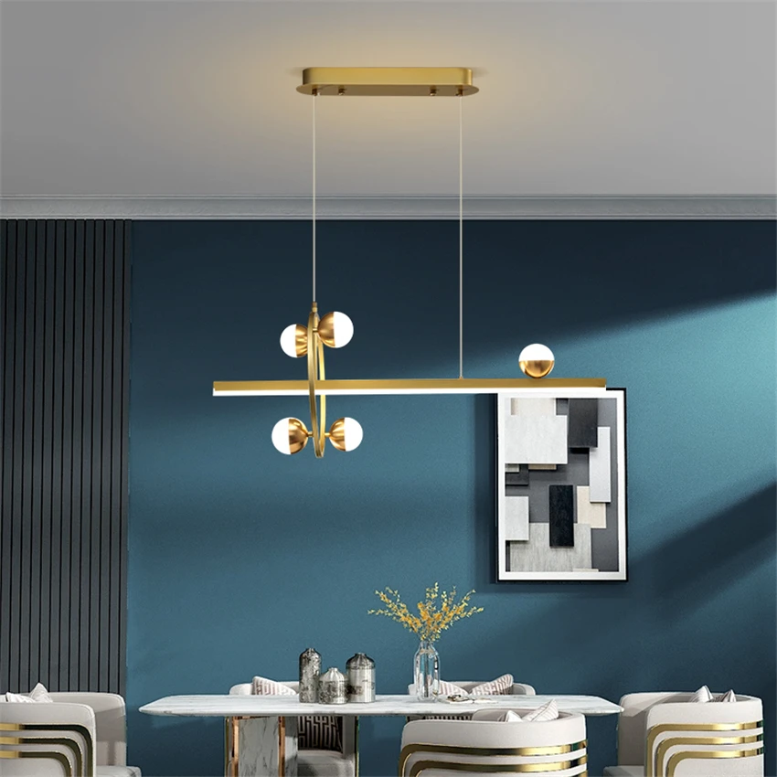

Long Luxury Dining Room Chandeliers Modern LED Living Room Lamp Hotel Art Deco Lighting Nordic Villa Bedroom Room Hanging Lights
