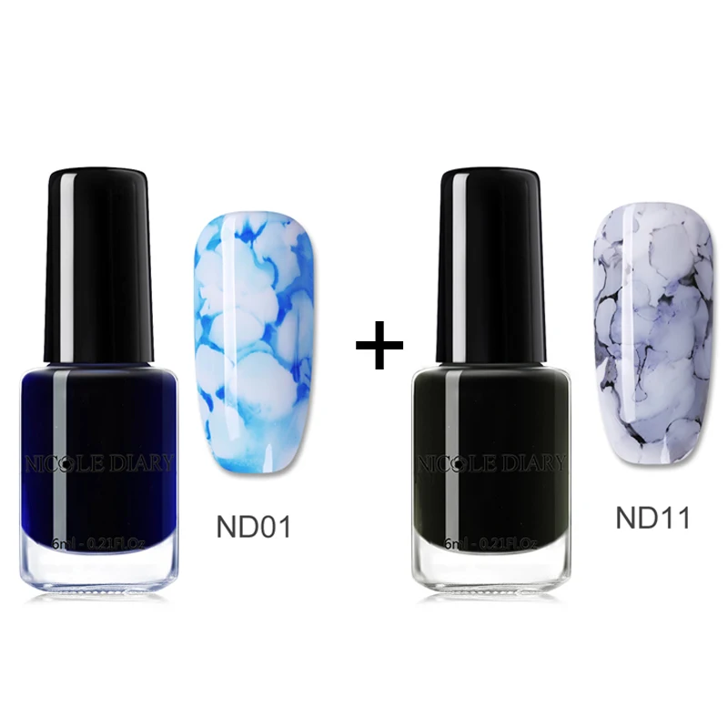 6ml Set 2 NICOLE DIARY 15 мл/6 мл акварельный лак для ногтей Цветущий DIY гель для ногтей Маникюрный Декор эффект дыма пузырьковый лак маникюрный лак - Цвет: 6ml Set 2