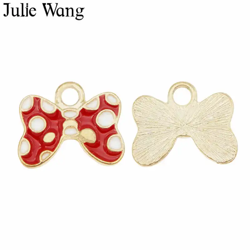 6 шт. эмалированный галстук бабочка Julie Wang черный розовый красный сплав