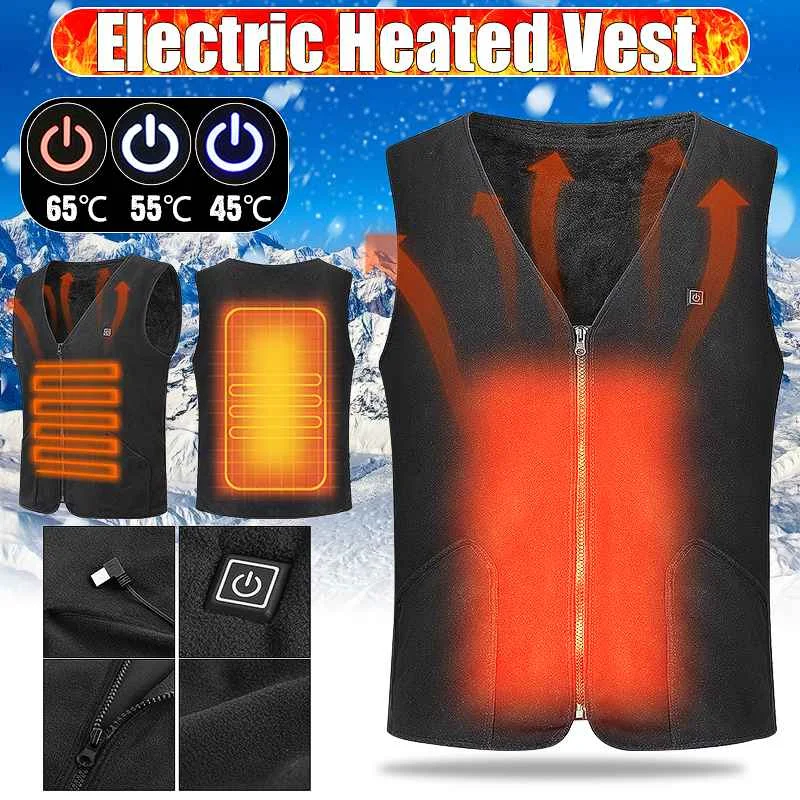 Зимняя куртка с электрическим подогревом жилет тканевое пальто мужская и