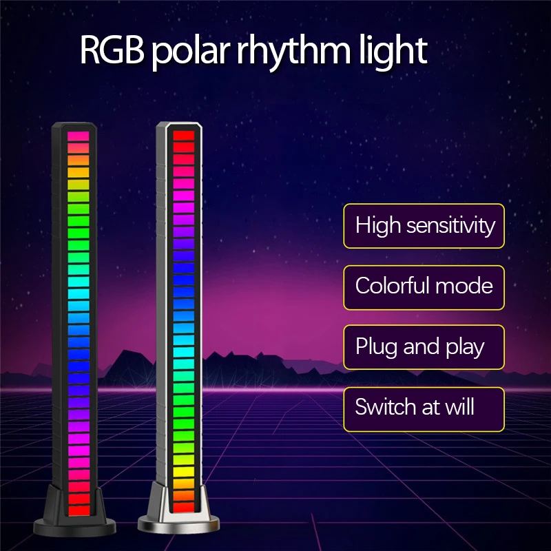 

LED Strip Light Sound Control Pickup Rhythm Light Music Atmosphere Light RGB Colorful Tube USB Energy-Saving Lamp Ambient Light