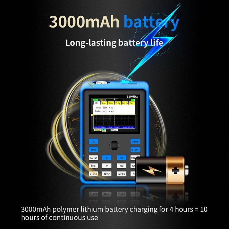 DSO1C15 портативный цифровой осциллограф 500 мкс/с частота дискретизации 110 МГц