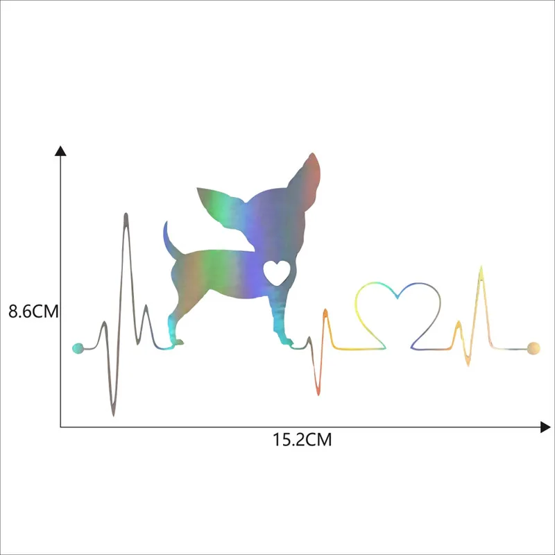 Fashion German Shepherd Cute Cartoon Animal Pet Cat Car Music Notes Heartbeat Lifeline Vinyl Car Sticker Window Body Funny Decal