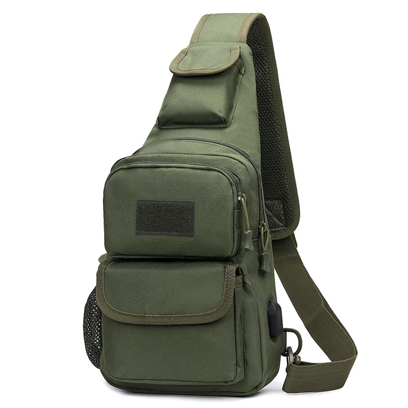 Army Green USB Мужская нагрудная сумка, поясная сумка, Военная Тактическая армейская сумка, сумка для рыбалки, путешествий, кемпинга, походов, наружных телефонов на плечо, Tas 701WA - Цвет: Army Green