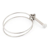 80mm 90mm adjustable silver tone metal double wire hose clamp
