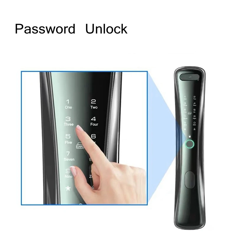 Biometric Smart Fingerprint Lock Security Smart Door Lock Password Electronic Locks Key IC Card Unlock APP Built-in Camera