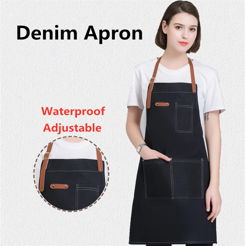 1 шт. фартук для кухни и ресторана джинсовый нагрудник шеф повара