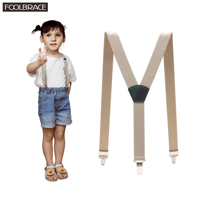 Детские регулируемые подтяжки с 3 клипсами и y образной спинкой для девочек