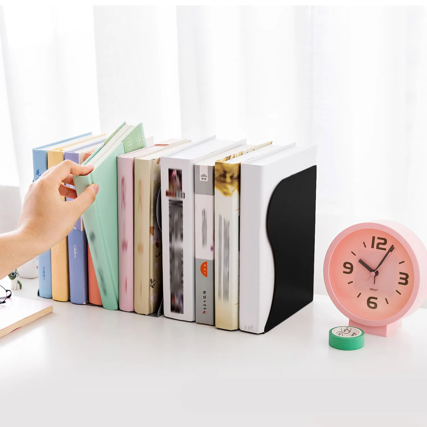 1 шт. Металлические Регулируемые книжные полки железные полые декоративные концы