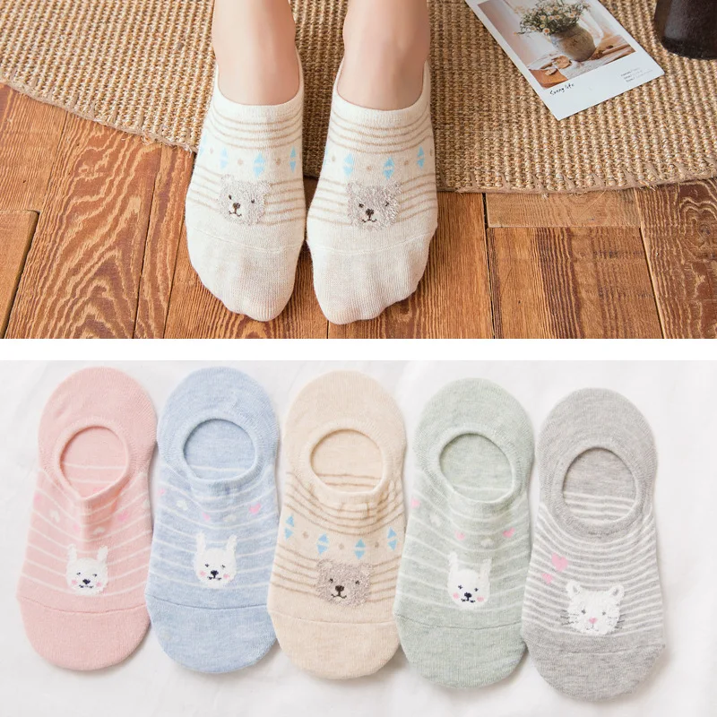 5 пар/up. женские носки невидимые короткие силиконовые Нескользящие башмачки