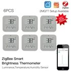 Умный термометр Zigbee, термометр с светильник чиком температуры и влажности, в режиме реального времени, с приложением Tuya
