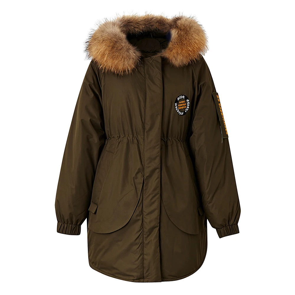 Metersbonwe Длинные теплые пуховые парки для женщин зимние 80% серый утиный пух с