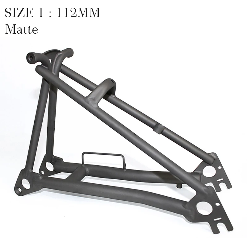 Matte Frame 112mm TWTOPSE титановый велосипед вилка для Brompton Складная передняя вилка для велосипеда задняя треугольная оправа 1 и 1/" легкий 16" размер части - Цвет: Matte Frame 112mm