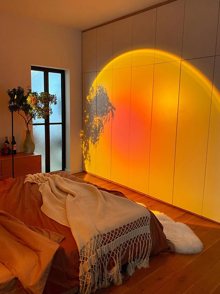 

Sunset Lamp Projection Aesthetic Rainbow lamp USB Led Night Light Wall Lamp Photography Background for Home Living Room Bedroom