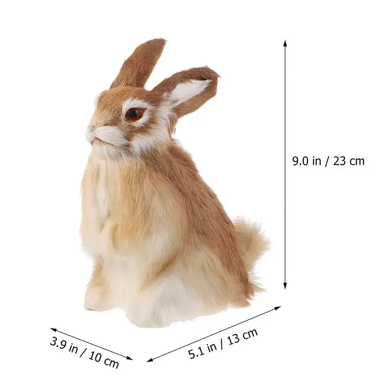 

1Pc Realistic Rabbit Statue Lifelike Bunny Figurine Desktop Ornament for Home