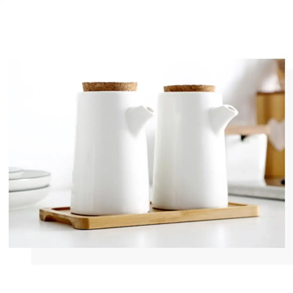 Бутылка для масла и уксуса/Диспенсер набор из 2 белых керамических диспенсер