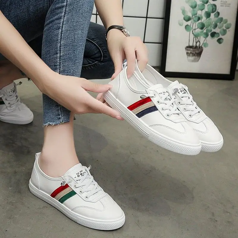 

Fashion Shoes Women's Vulcanize Shoes Spring New Casual Classic Solid Color PU Leather Shoes Women Casual White Shoes Sneakers