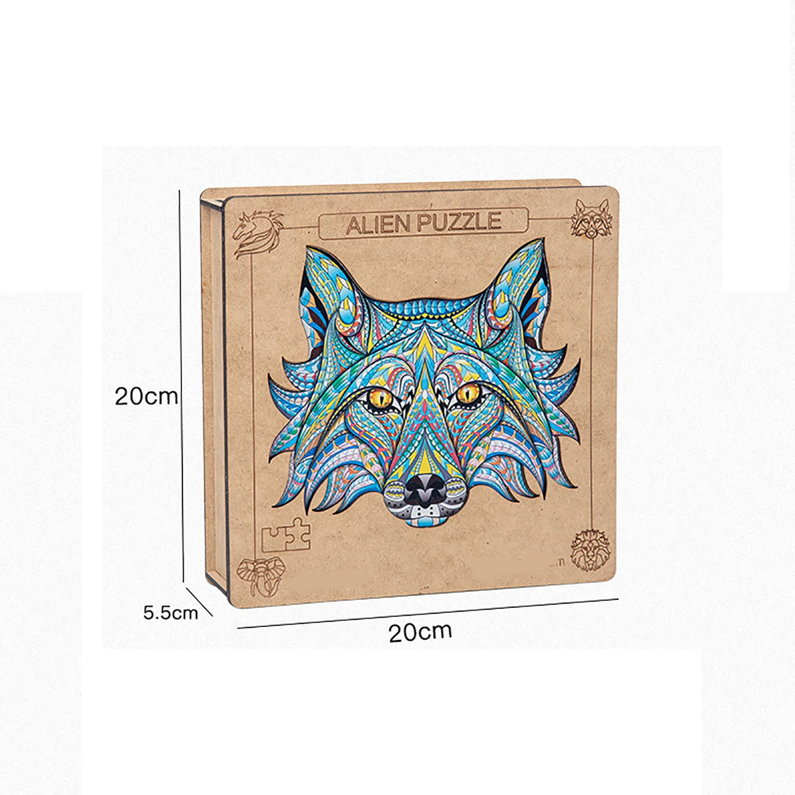 

DIY Wooden Wolf Jigsaw Puzzle Unique King of Animal Shape Children Educational Birthday Gift for Adults and Kids Decompression