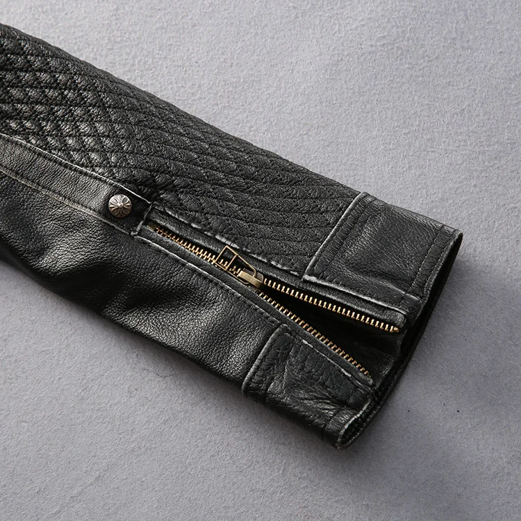 

Avirexfly skulls motorcycle slim fitted biker for fashion leather jacket men engraving XXL