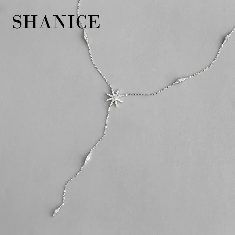 SHANICE женский 925 пробы Серебряный фестиваль Созвездие Ювелирные изделия Звездное кубический цирконий CZ Звезда колье ожерелье Collare
