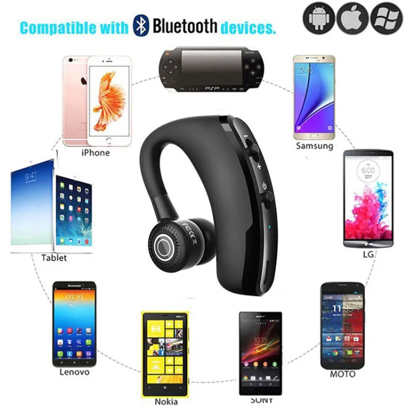 V9 Бизнес Bluetooth гарнитура хенд фри Беспроводной наушники беспроводные Шум
