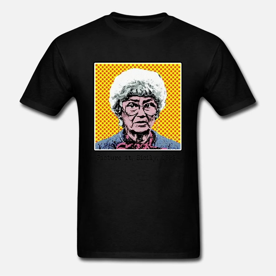 Золотая Футболка для девочек Sophia Petrillo Pop Art (Estelle GettyPicture it Sicily)|Мужские футболки| |