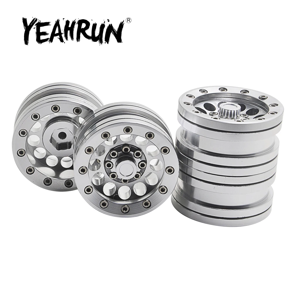 

YEAHRUN 30mm Thickness Silver 1.9 inch Alloy Beadlock Wheel Rims for Axial SCX10 TAMIYA CC01 D90 D110 1/10 RC Crawler Car Parts
