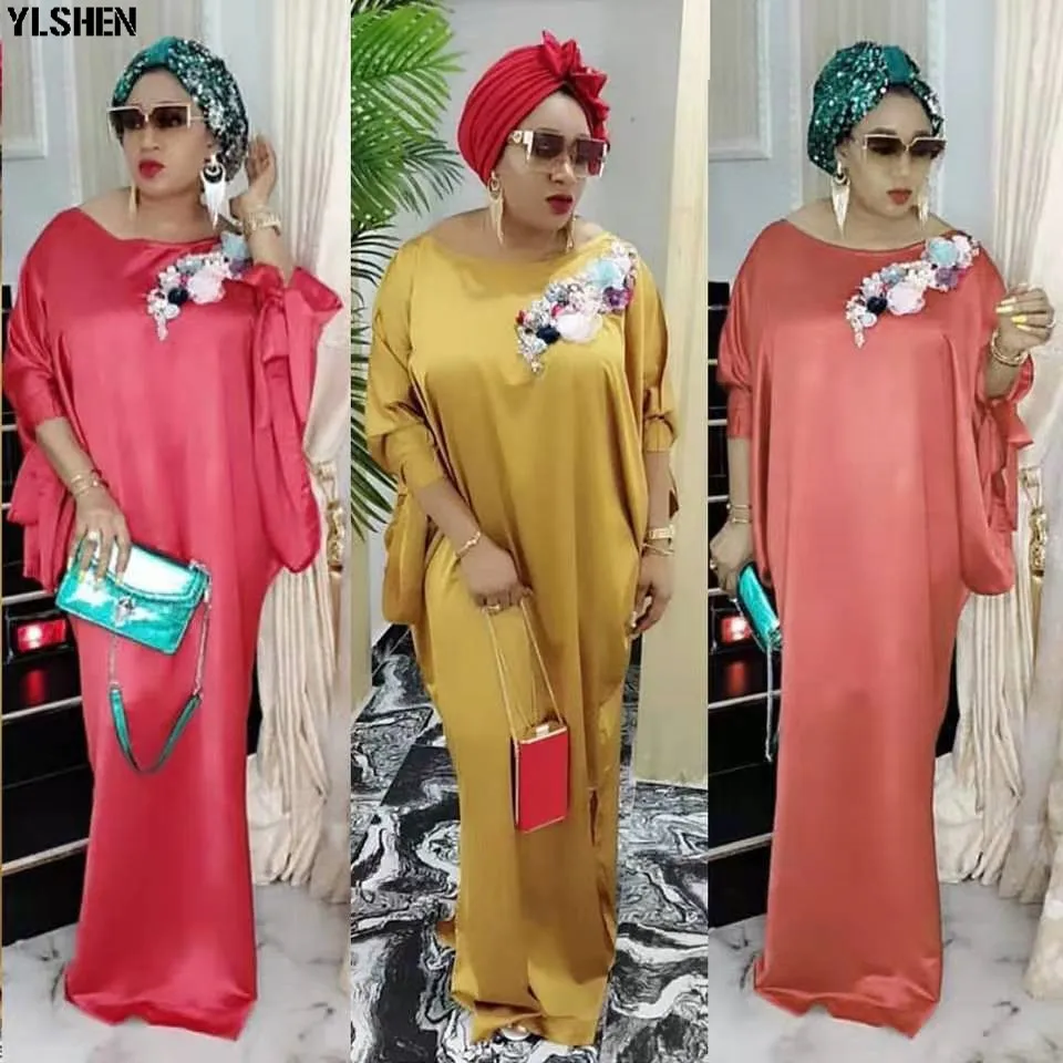 Женское платье с бантом в африканском стиле Boubou Africain цветочным рисунком